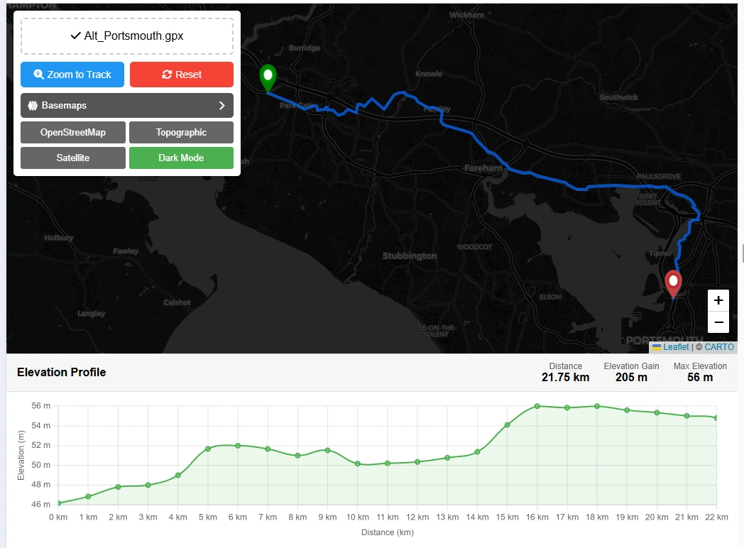 gpx file viewer online free web map tool. Drag and drop GPS .gpx file and view tracks and waypoints.