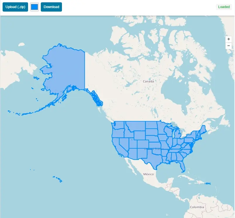 shp file viewer online free web map tool. Drag and drop shapefile file in .zip format GIS data online on map