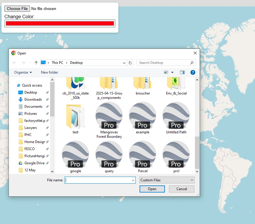 kml file viewer online free web map tool. upload kml kmz file and view geodata on map