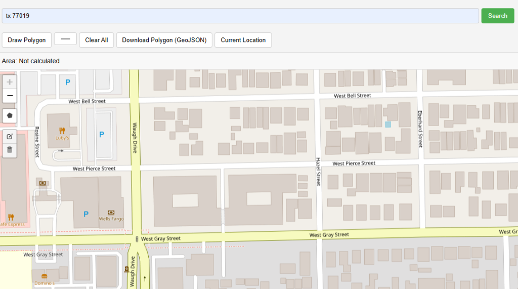 Calculate Area on Map by Drawing Free Online web map application