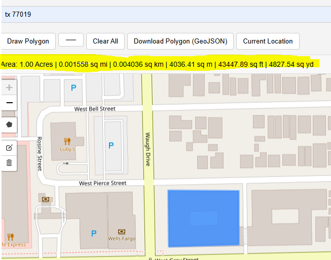 Calculate Area on Map by Drawing Free Online web map application