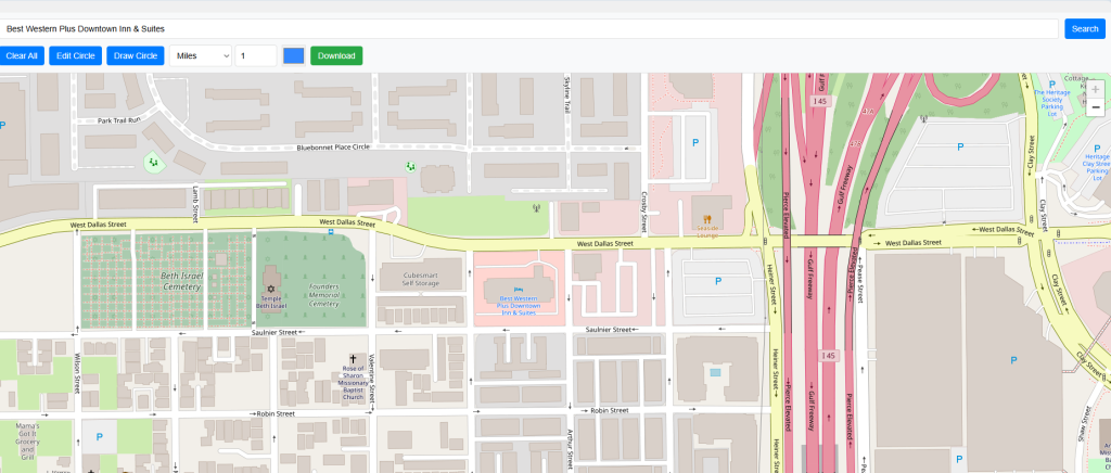 Draw circle around a point on map with radius