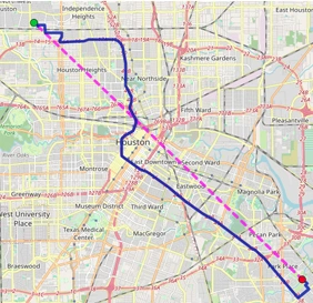 distance between two points map