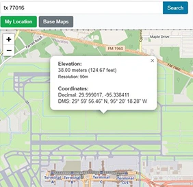 Elevation finder on map