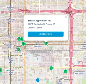 electric car charging points map in USA