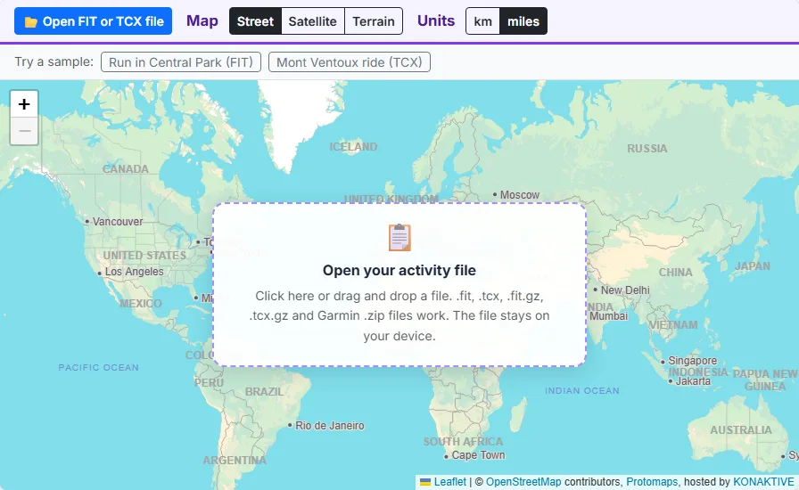 Open your FIT or TCX file