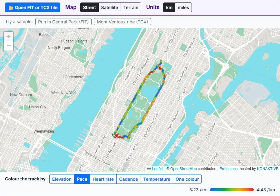 See the track on the map