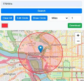 Draw circle on map